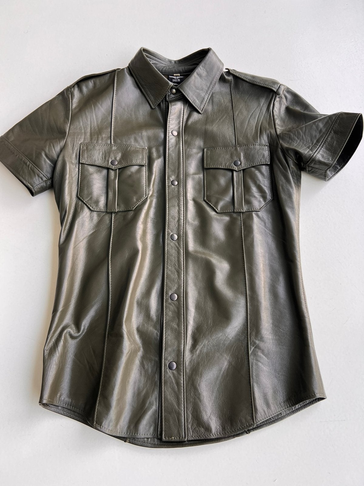 Chemise de police en cuir MrB, Enlèvement, Comme neuf, Vert