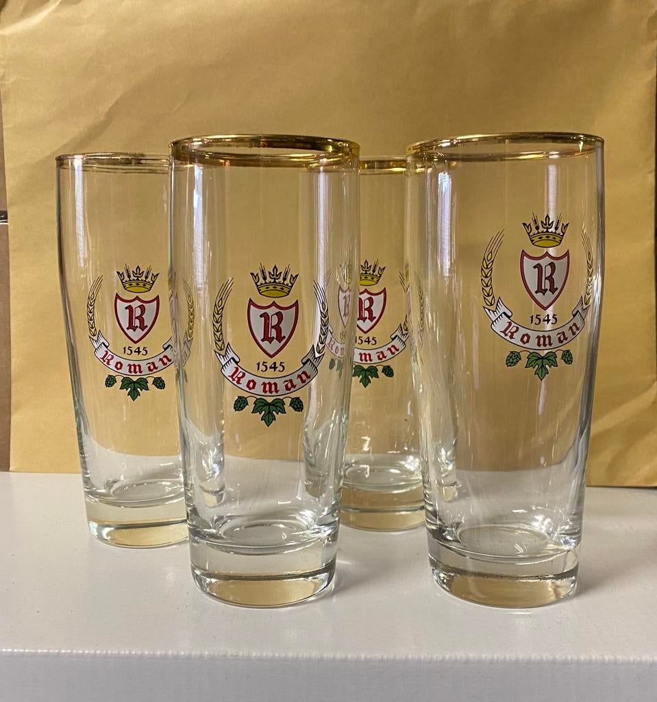 4 glazen Roman voor 3 euro, Ophalen, Gebruikt