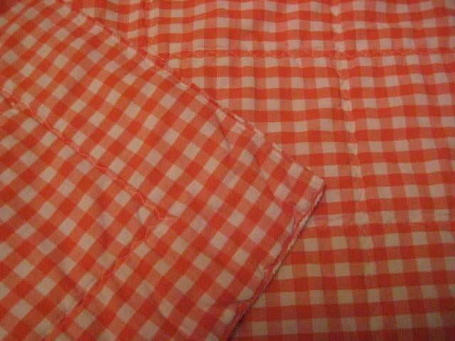 Geruit bedspreitje voor kinderbed – vintage, Gebruikt, Eenpersoons, Overige typen, Oranje
