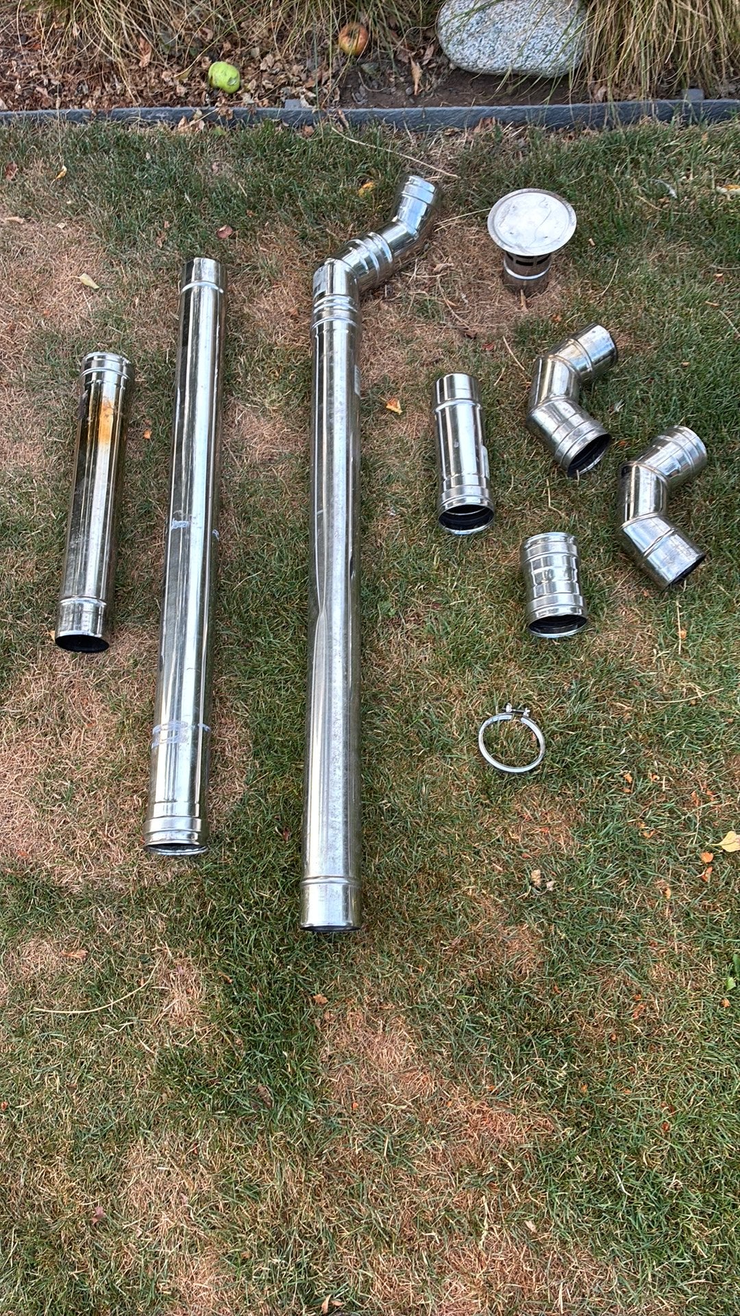 Inox rookafvoer buizen enkelwandig dia 80 mm pelletkachel, Doe-het-zelf en Bouw, Ophalen, Inox, Bochten, Gebruikt