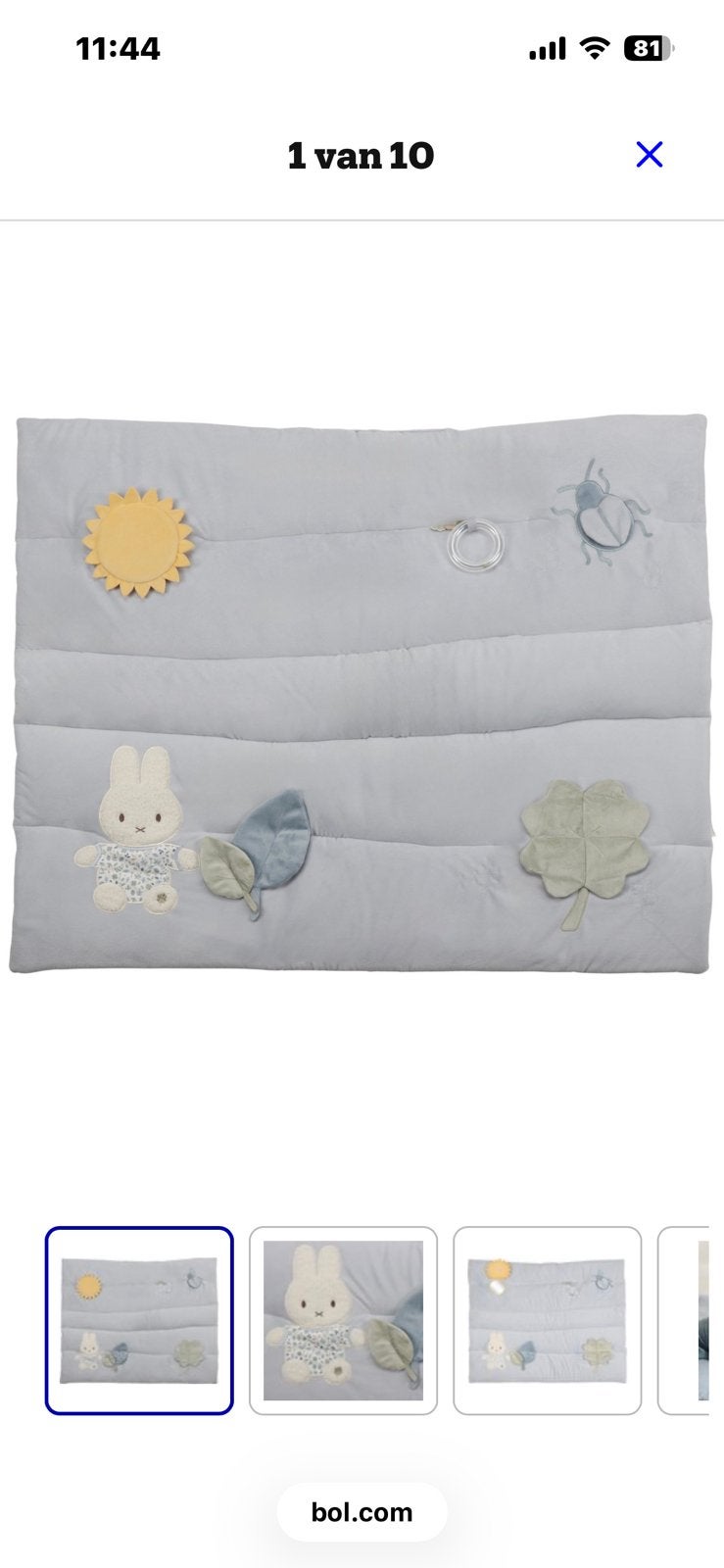 Speelmat nijntje blauw, Ophalen