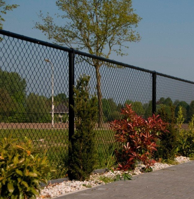 Harmonicagaas Zwart Hoogte 2.00 m. Lengte 16.00 m., Ophalen, Gebruikt, 10 tot 20 meter, Gaas