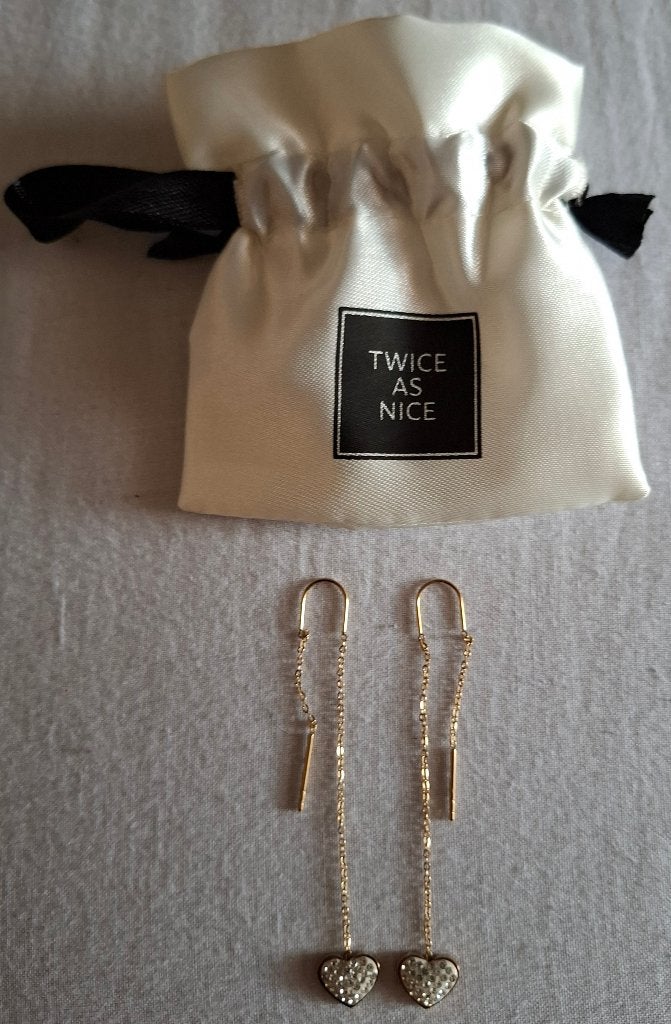 boucles d'oreilles en forme de cœur en or, Bijoux, Sacs & Beauté, Or, Comme neuf, Enlèvement, Avec strass