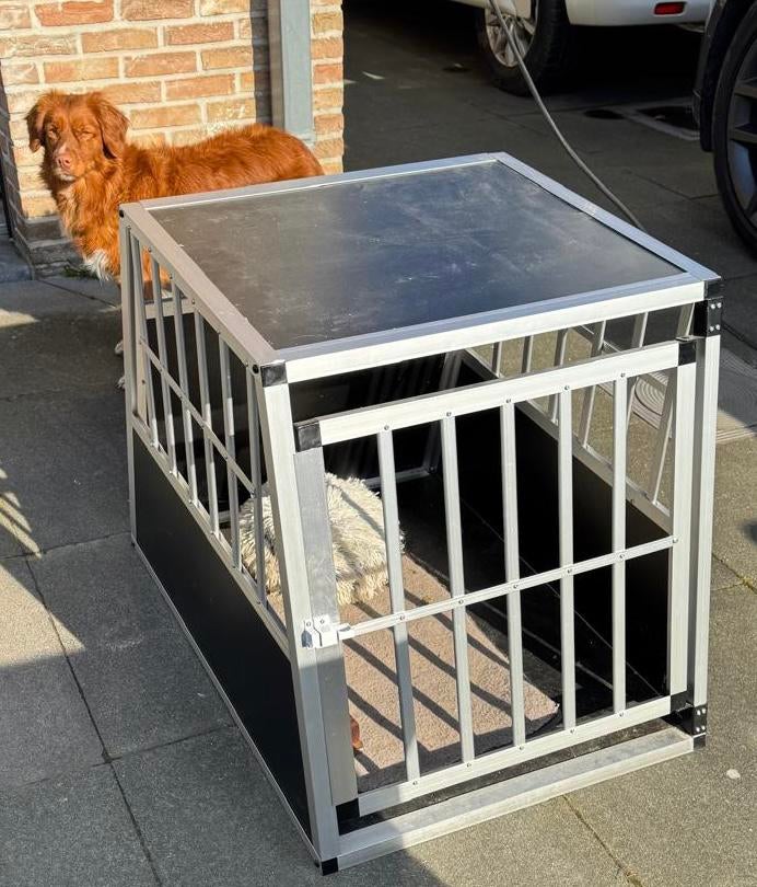 Aluminium autobench / transportbench hond — grote maat, Dieren en Toebehoren, Hondenbenches, Ophalen, Zo goed als nieuw