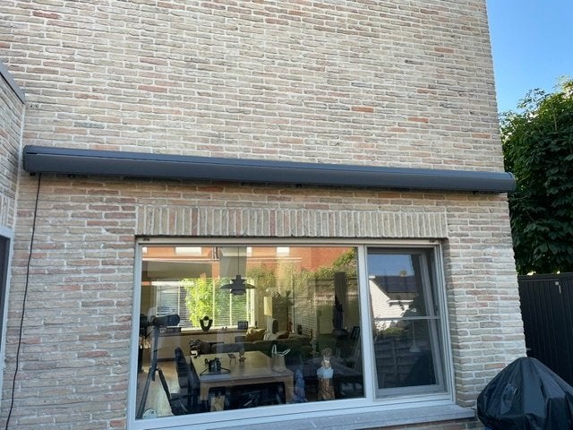zonneluifel gemotoriseerd 4x3m, Tuin en Terras, Zonneschermen, Ophalen, Gebruikt, Elektrisch, 150 tot 300 cm