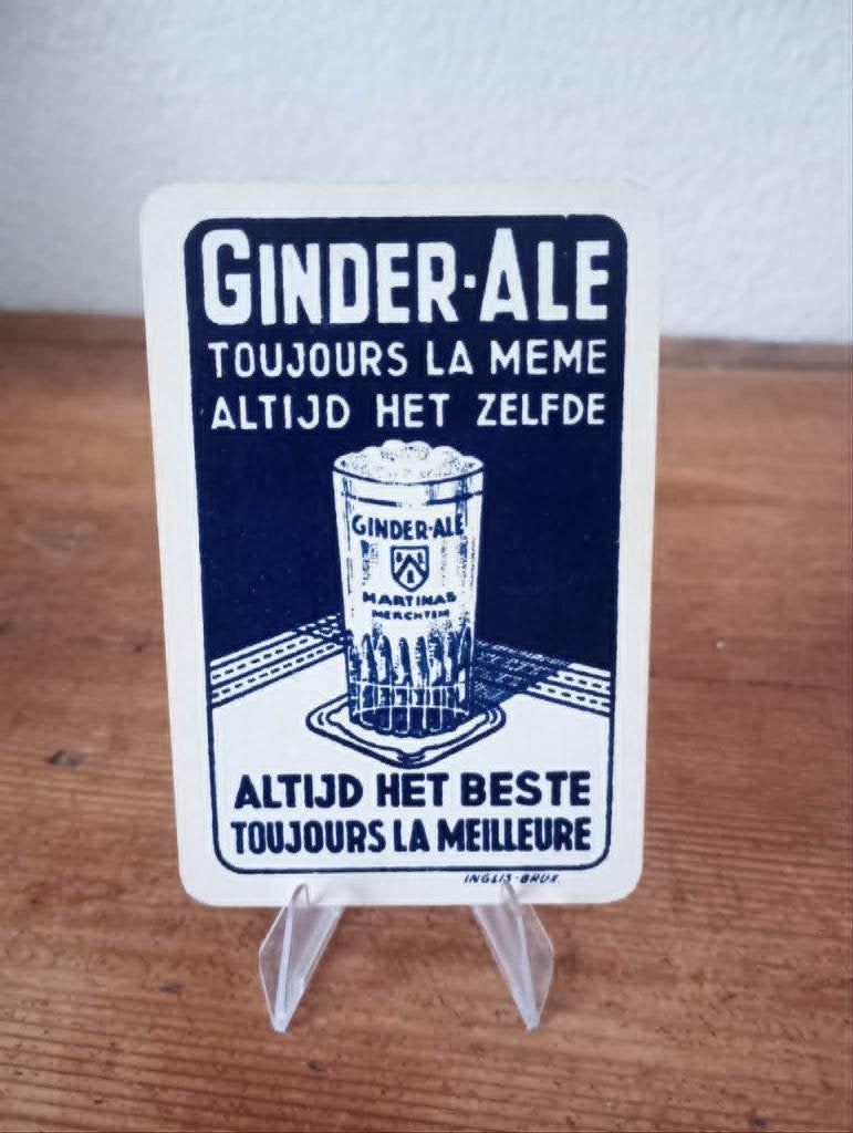 Brasserie bière carte à jouer Ginder-Ale, Collections, Marques de bière, Enlèvement ou Envoi, Comme neuf, Panneau, Plaque ou Plaquette publicitaire