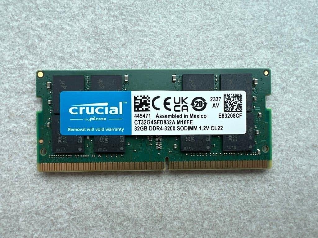 CRUCIAL 32GB DDR4 SODIMM (CT32G4SFD832A), 32 GB, DDR4, Ophalen of Verzenden, Zo goed als nieuw