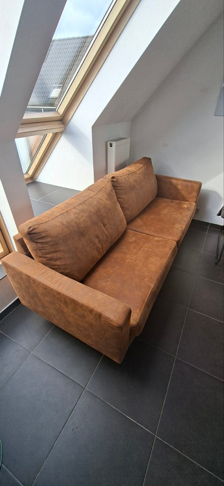 zetel 2,5 zit - cognac kleur - zeer goede staat - 88x210x88, Ophalen, Zo goed als nieuw, Overige materialen, Casual