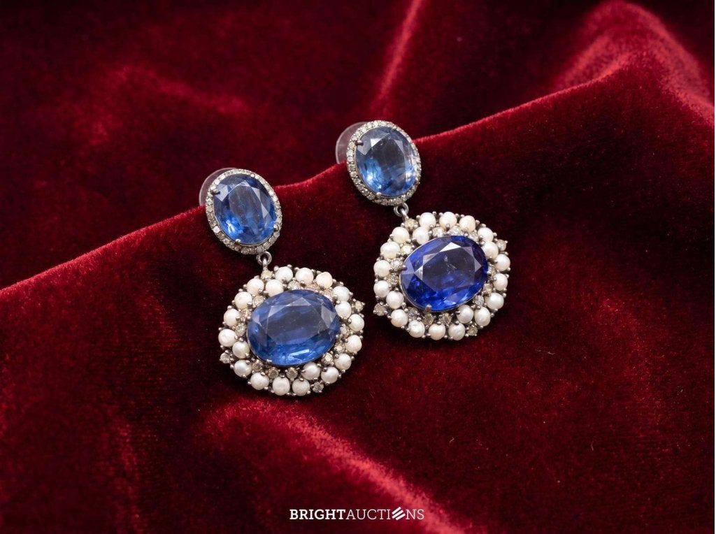 Bijzondere oorbellen met natuurlijke edelstenen en diamant, Bijoux, Sacs & Beauté, Boucles d'oreilles, Diamant, Niet ingevuld