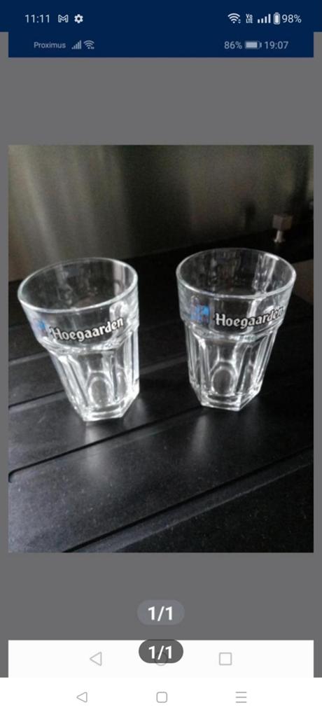 2 verres Hoegaarden ensemble pour, Collections, Verres & Petits Verres, Enlèvement