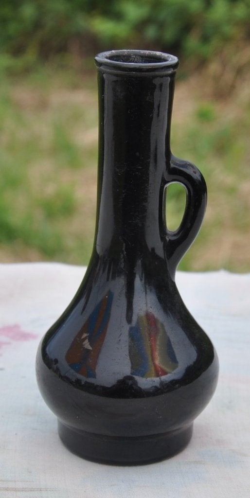 soliflore en faience noire, Maison & Meubles, Accessoires pour la Maison | Vases, Enlèvement ou Envoi, 15 cm, Avec poignée, Utilisé
