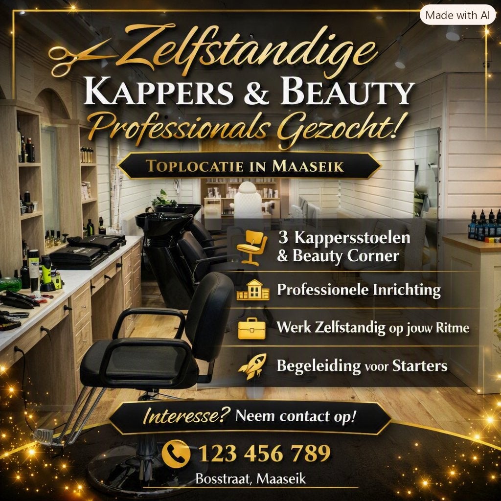 Zelfstandige kappers & beauty professionals gezocht ( voorna, Diversen, Ophalen, Nieuw