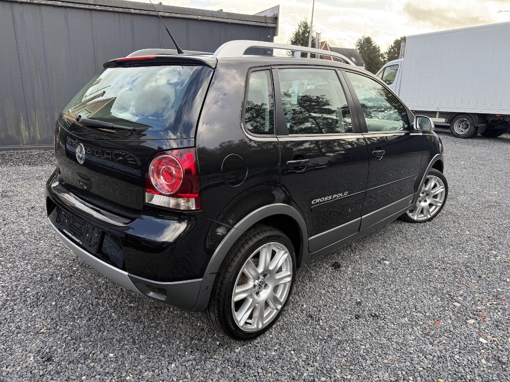 VW Cross Polo 1.2i, 2007, 69.000km, AC, Elektrisch Open Dak, Auto's, Stof, Zwart, 1198 cc, Zwart
