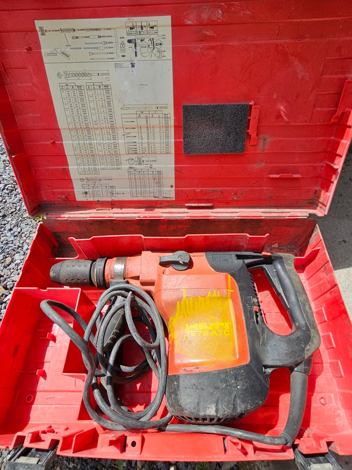 burineur hilti, Enlèvement