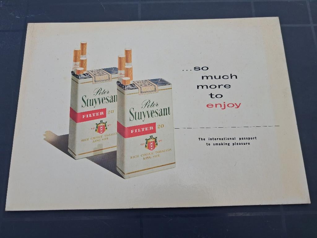 cigarettes Peter Stuyvesant année 1959, Collections, Marques & Objets publicitaires, Utilisé, Panneau publicitaire, Enlèvement ou Envoi