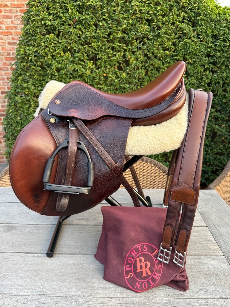 Prestige springzadel ‘Golden Star’ 17/33 kleur tabacco, Dieren en Toebehoren, Ophalen, Prestige, Springen, M (17 inch)