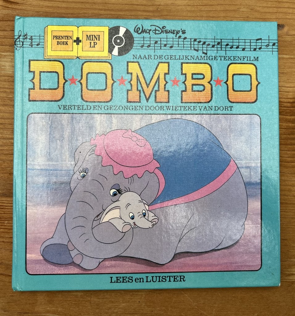 Prentenboek en miniLP Walt Disney Dombo, Ophalen, Zo goed als nieuw, Walt Disney, Prentenboek