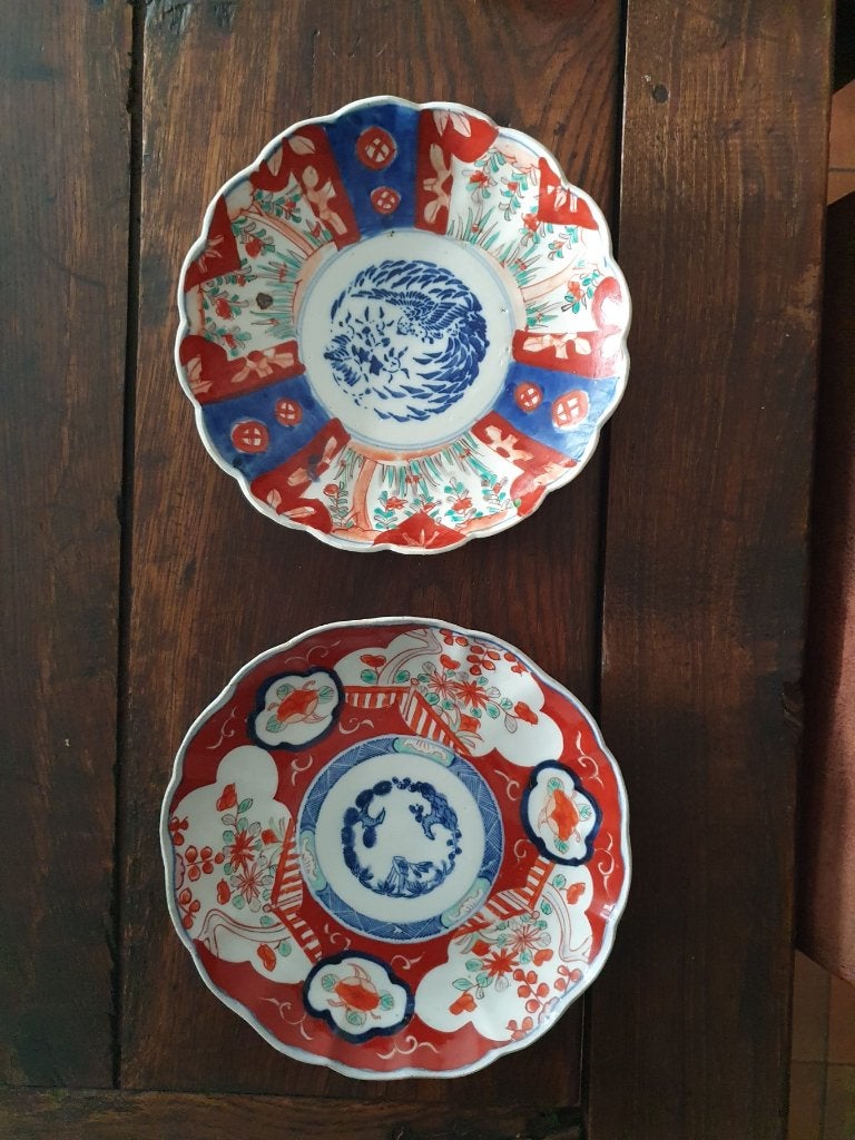 Duo d'assiettes japonaises Imari - période Meiji vers 1900, Enlèvement ou Envoi