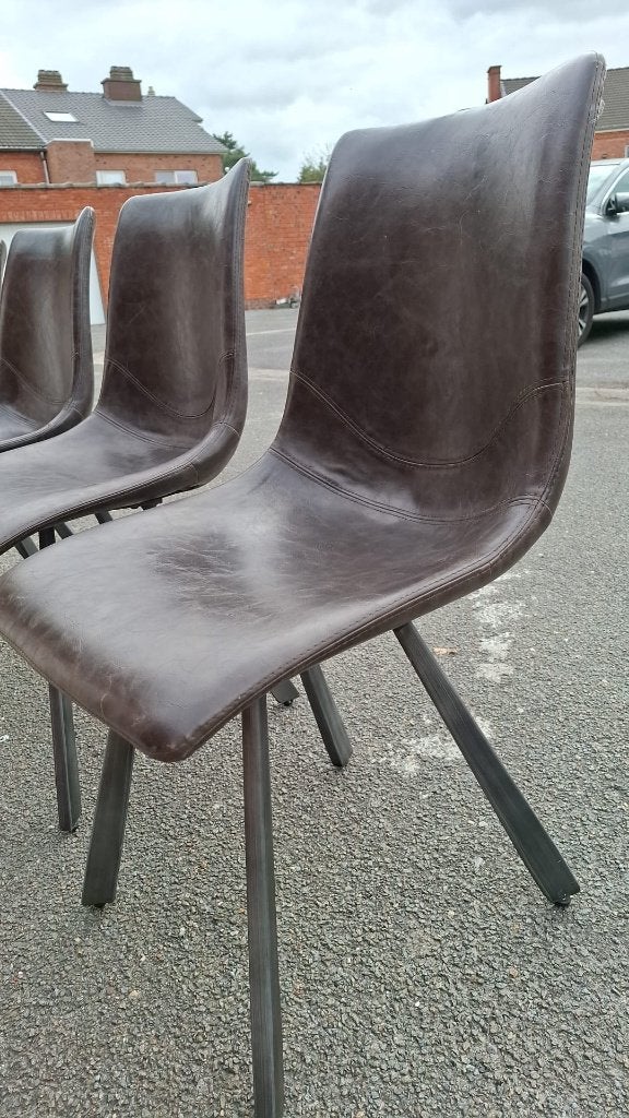 leren stoelen x4, Huis en Inrichting, Ophalen, Zo goed als nieuw, Leer, Vier