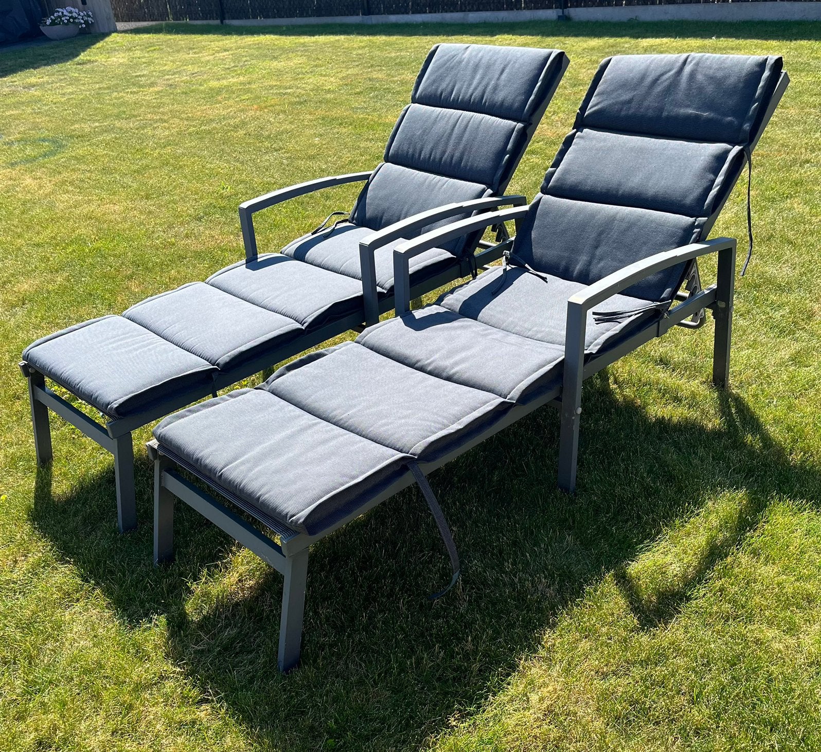 Ligzetels met kussens, Tuin en Terras, Ligbedden, Ophalen, Gebruikt, Aluminium