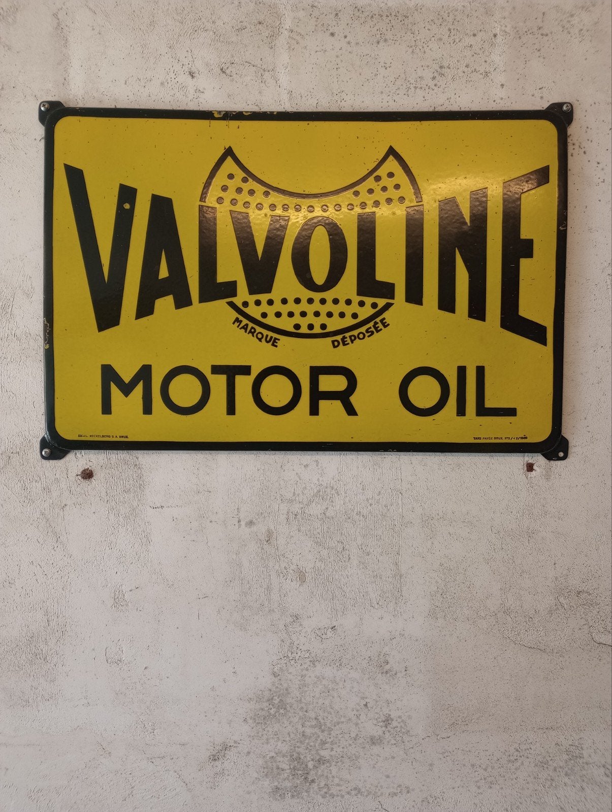 Emaillebord Valvoline 1948, Enlèvement