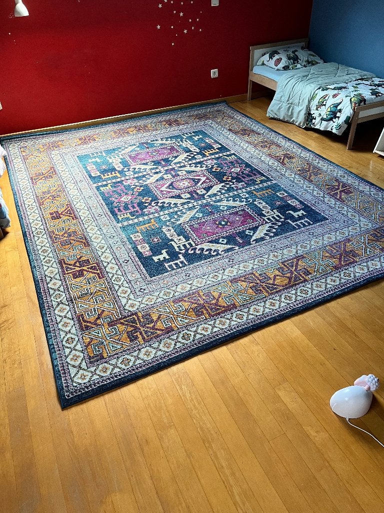 Groot tapijt 2,44m x 3,05m, Neuf, Boho, Multicolore, Enlèvement
