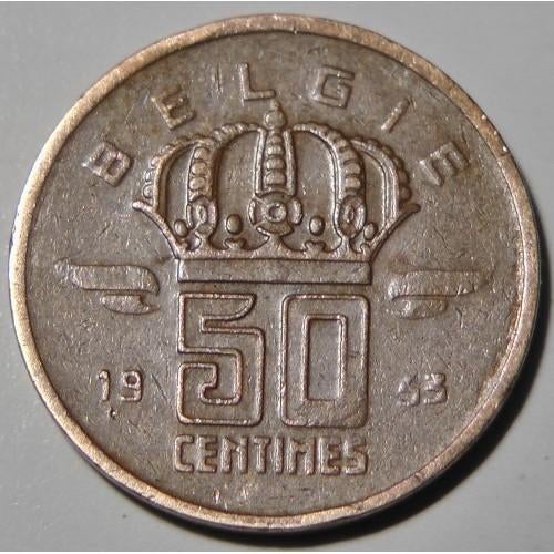 België 50 Centimen jaren 1953- 1979 Nederlands - 'BELGIË', Ophalen of Verzenden, Overig, Losse munt