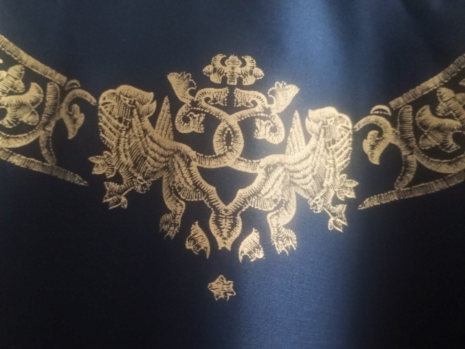 Lauren blouse donkerblauw zijde, Kleding | Dames, Maat 38/40 (M), Ophalen of Verzenden, Zo goed als nieuw, Blauw
