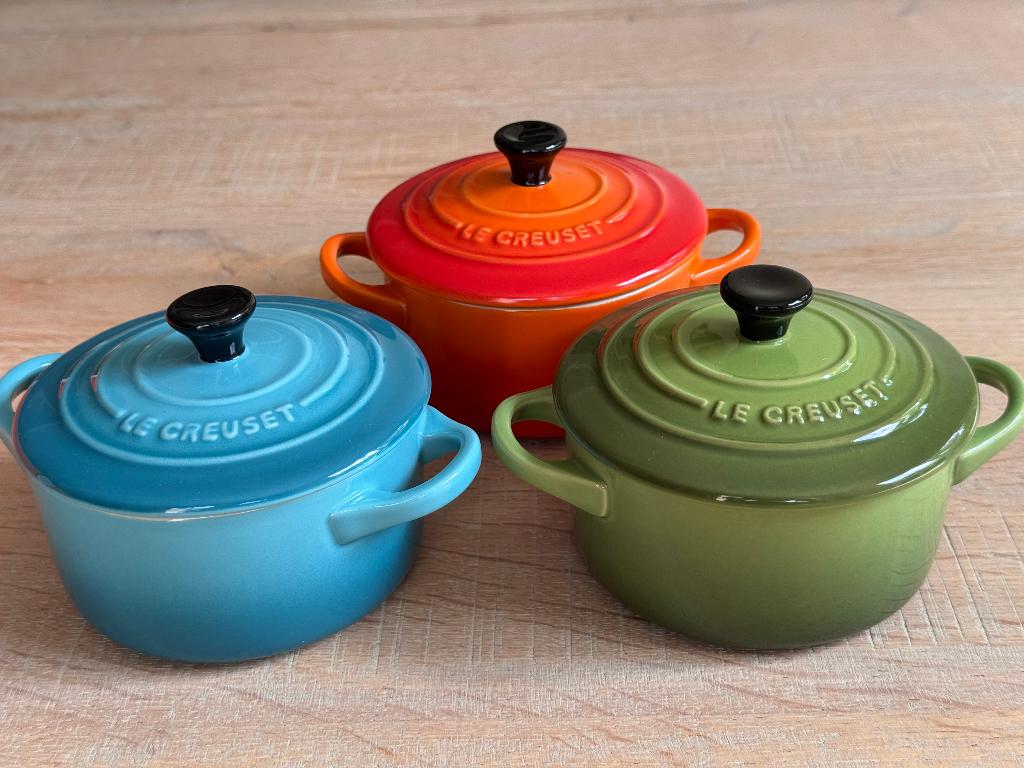 Creuset set 6 mini stoofpannetjes aardewerk NIEUW, Enlèvement, Neuf