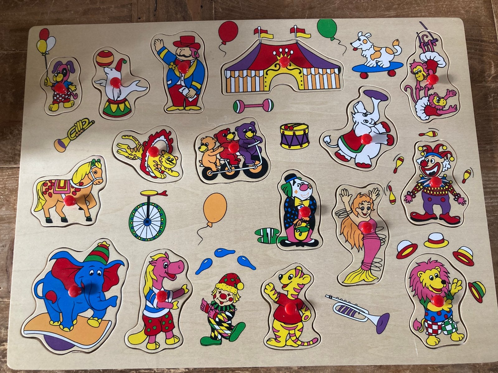 Houten legpuzzel het circus, Kinderen en Baby's, Ophalen, Zo goed als nieuw