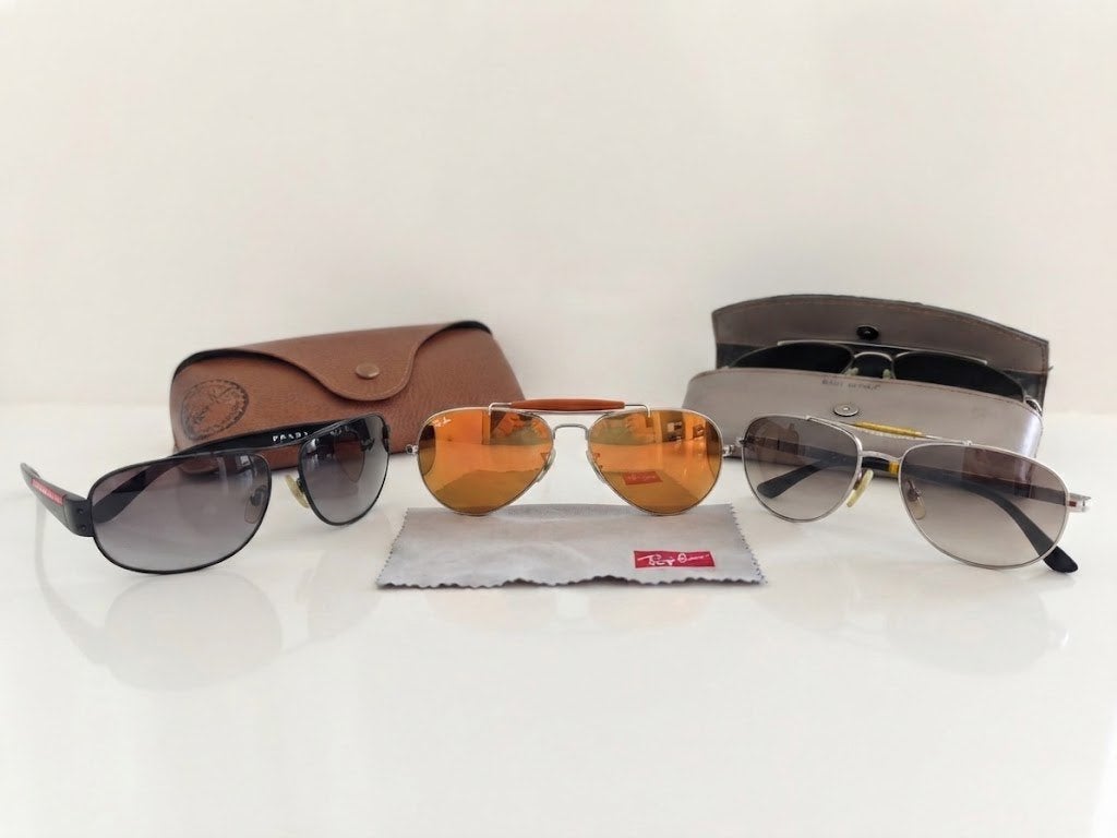 zonnebrillen Prada / Ray-ban / Person (nieuwstaat), Ophalen of Verzenden, Zo goed als nieuw, Zonnebril, Ray-Ban