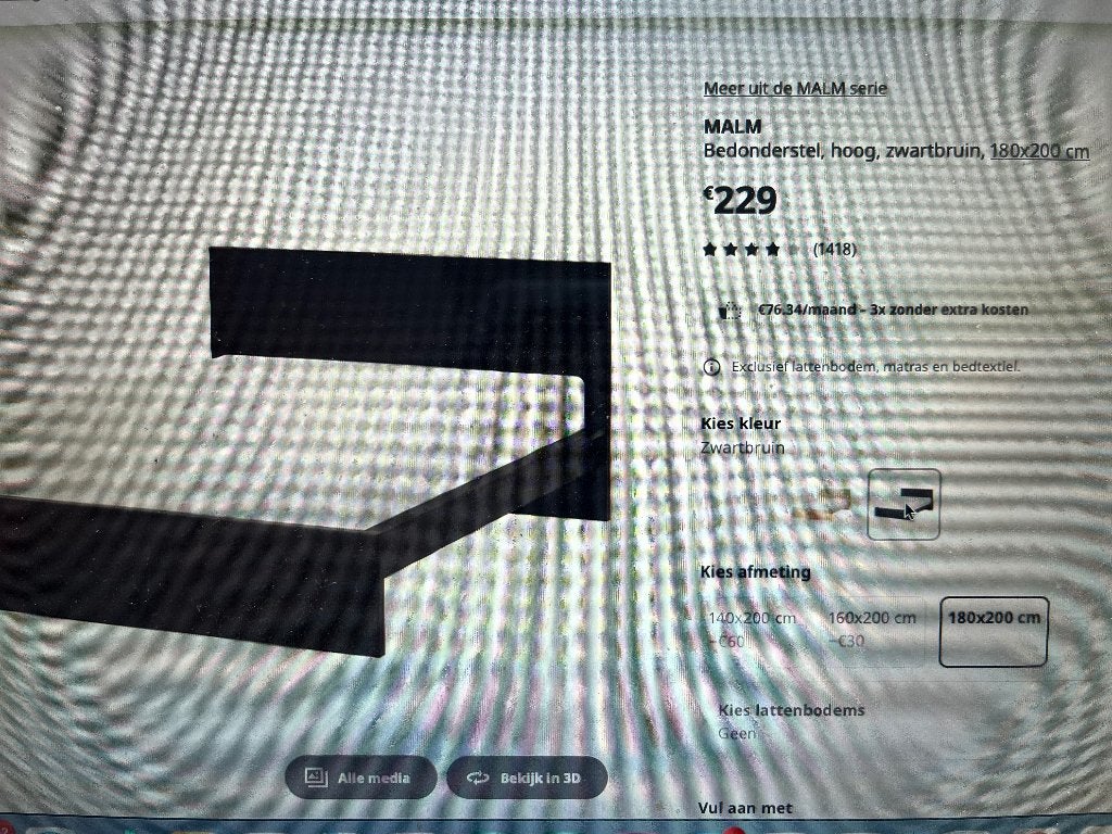 IKEA bed MALM, Ophalen, Gebruikt, Tweepersoons, 180 cm