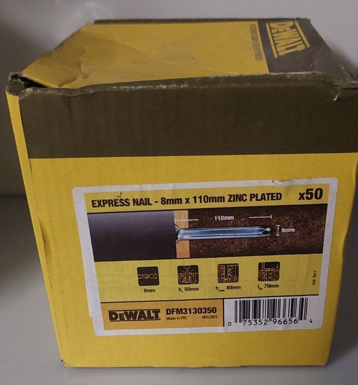 DeWalt Express-nagels Spanhuls 8x110mm x50 - NIEUW, Doe-het-zelf en Bouw, Ophalen of Verzenden, Nieuw