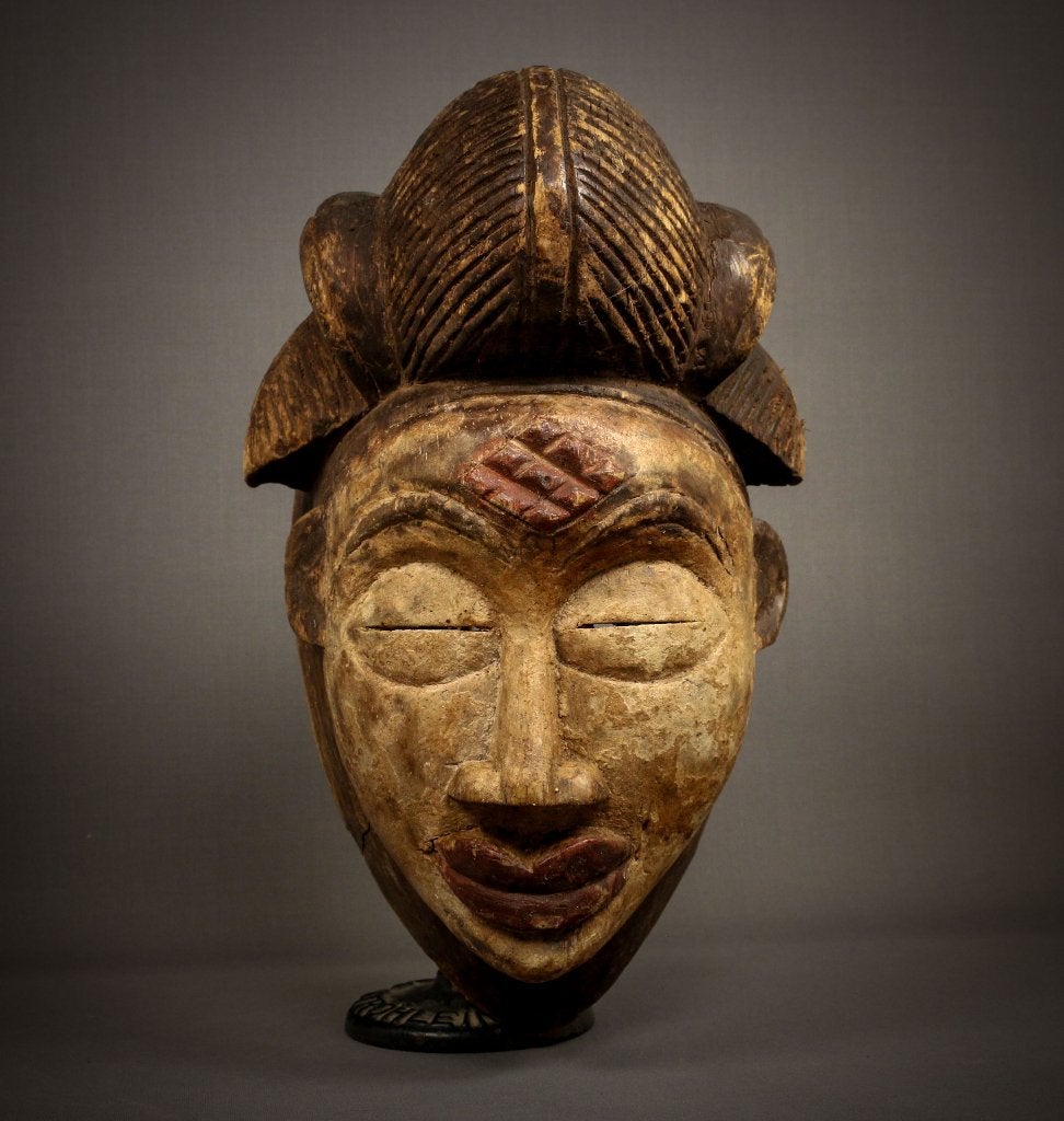Punu-masker van 31 cm uit Gabon, Ophalen, Masker