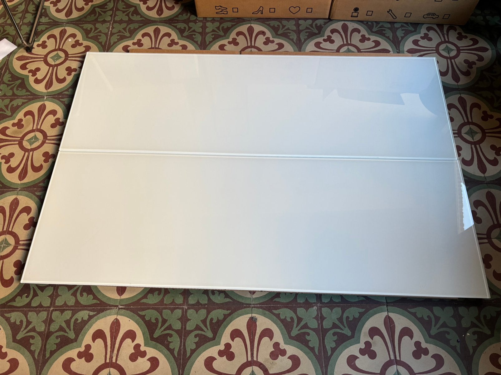 Besta glasplaat 120x40 cm, Ophalen, Gebruikt, 100 tot 150 cm, Glas