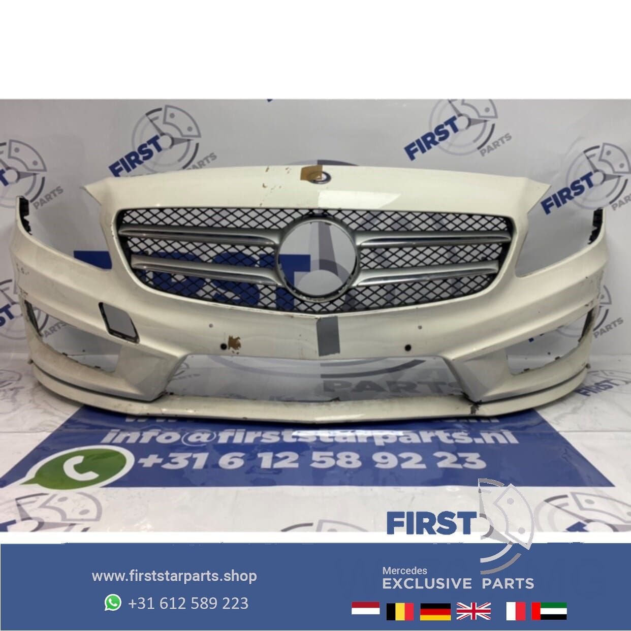 W176 AMG VOORBUMPER WIT + GRIL ORIGINEEL Mercedes A Klasse 2, Utilisé, -, Avant, -