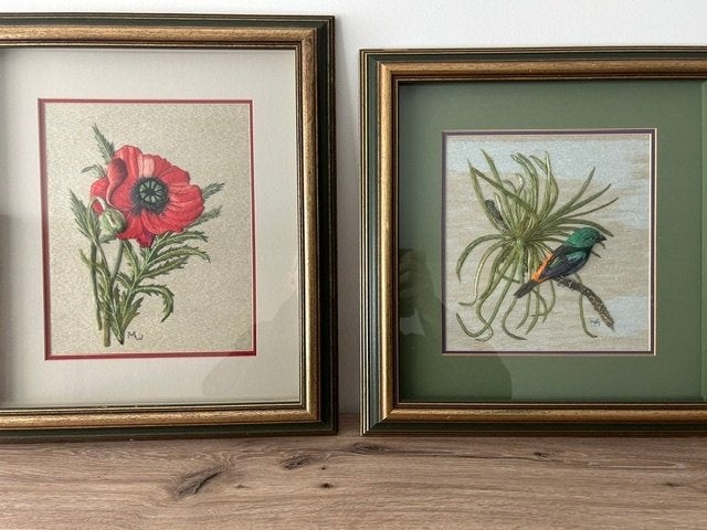 Unieke geborduurde kaders, Antiek en Kunst, Kunst | Schilderijen | Klassiek, Ophalen