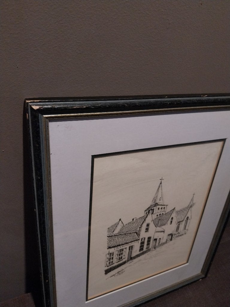 Lithografie Brugge – 't Oud Roodsagenhof - Topografisch, Ophalen
