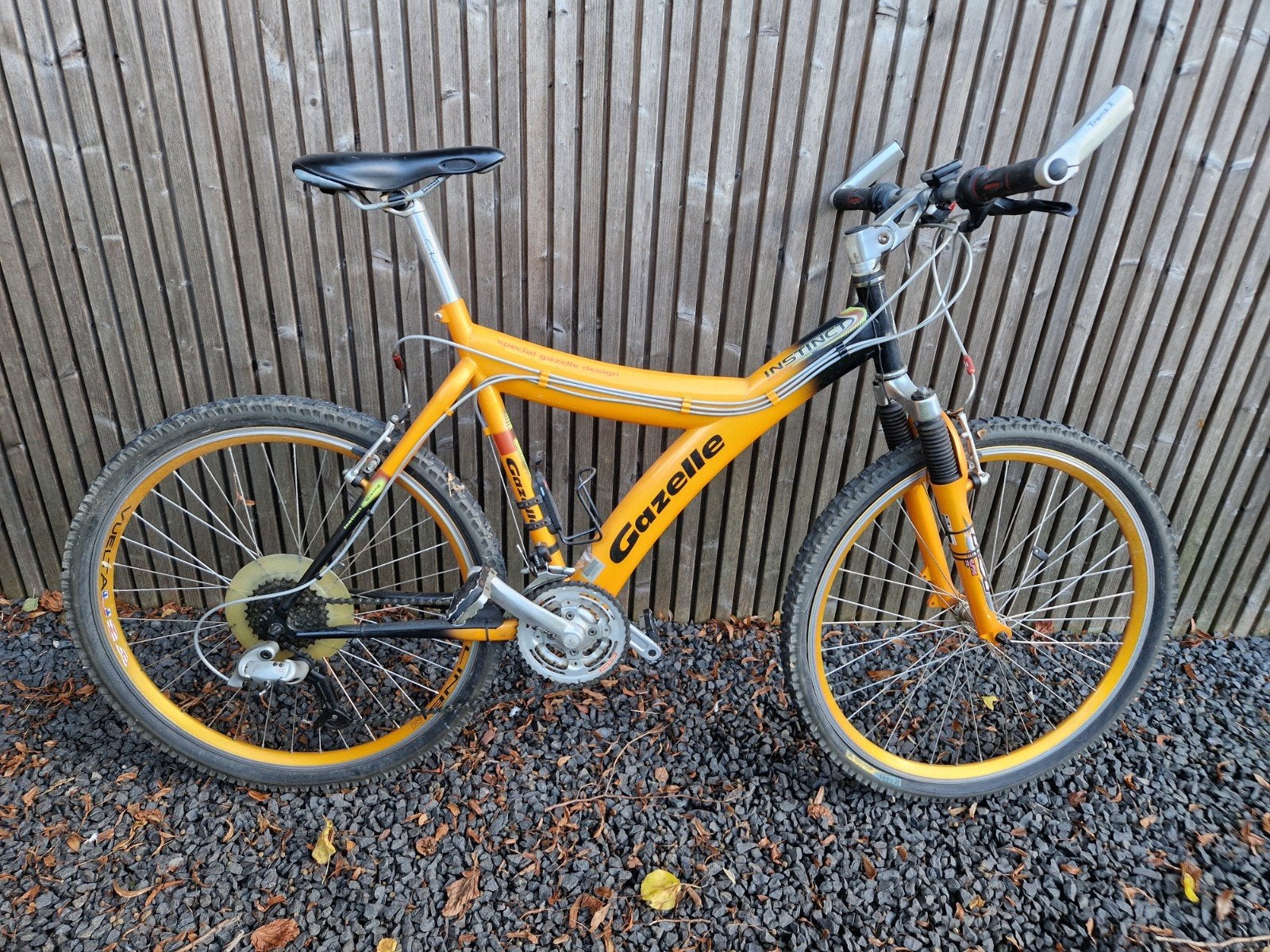 Gazelle Instinct mountainbike – oranje/geel – voorvering, Ophalen, Gebruikt, Hardtail, Heren