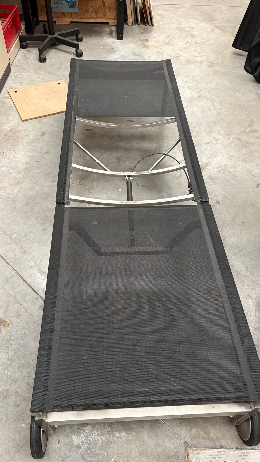 Ligbed in INOX, Ophalen, Gebruikt, Aluminium, Verstelbaar