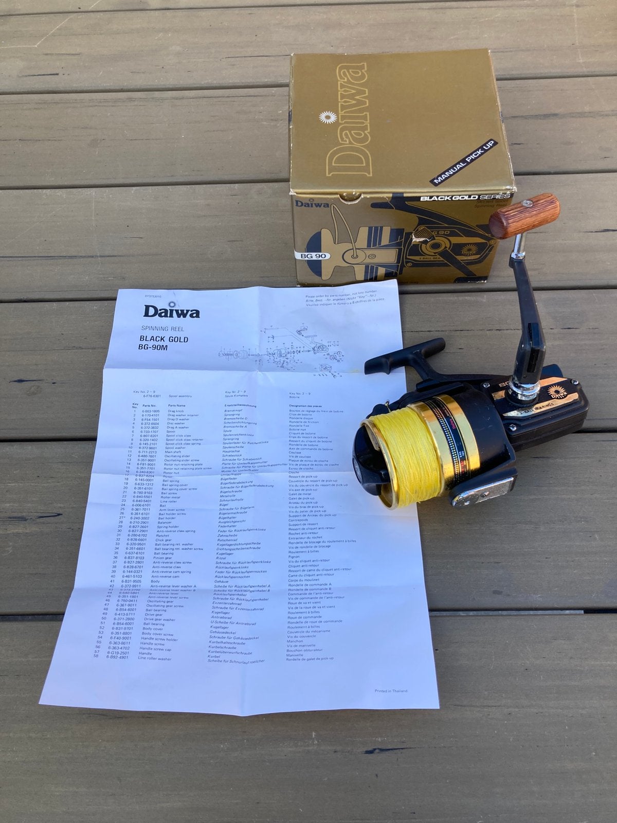 Daiwa black gold BG 90 mm Werpmolen, Enlèvement, Comme neuf, Ligne de pêche