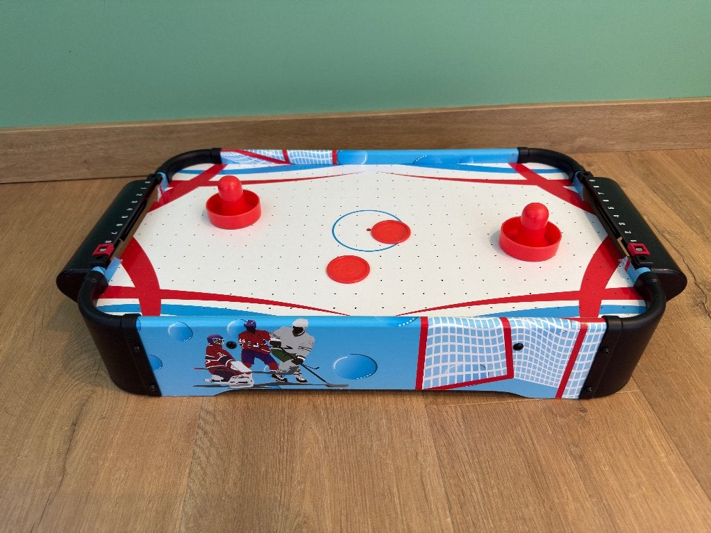 Air hocky - ventilator onder speelveld - pukjes zweven dus, Kinderen en Baby's, Speelgoed | Voetbaltafels, Ophalen, Gebruikt