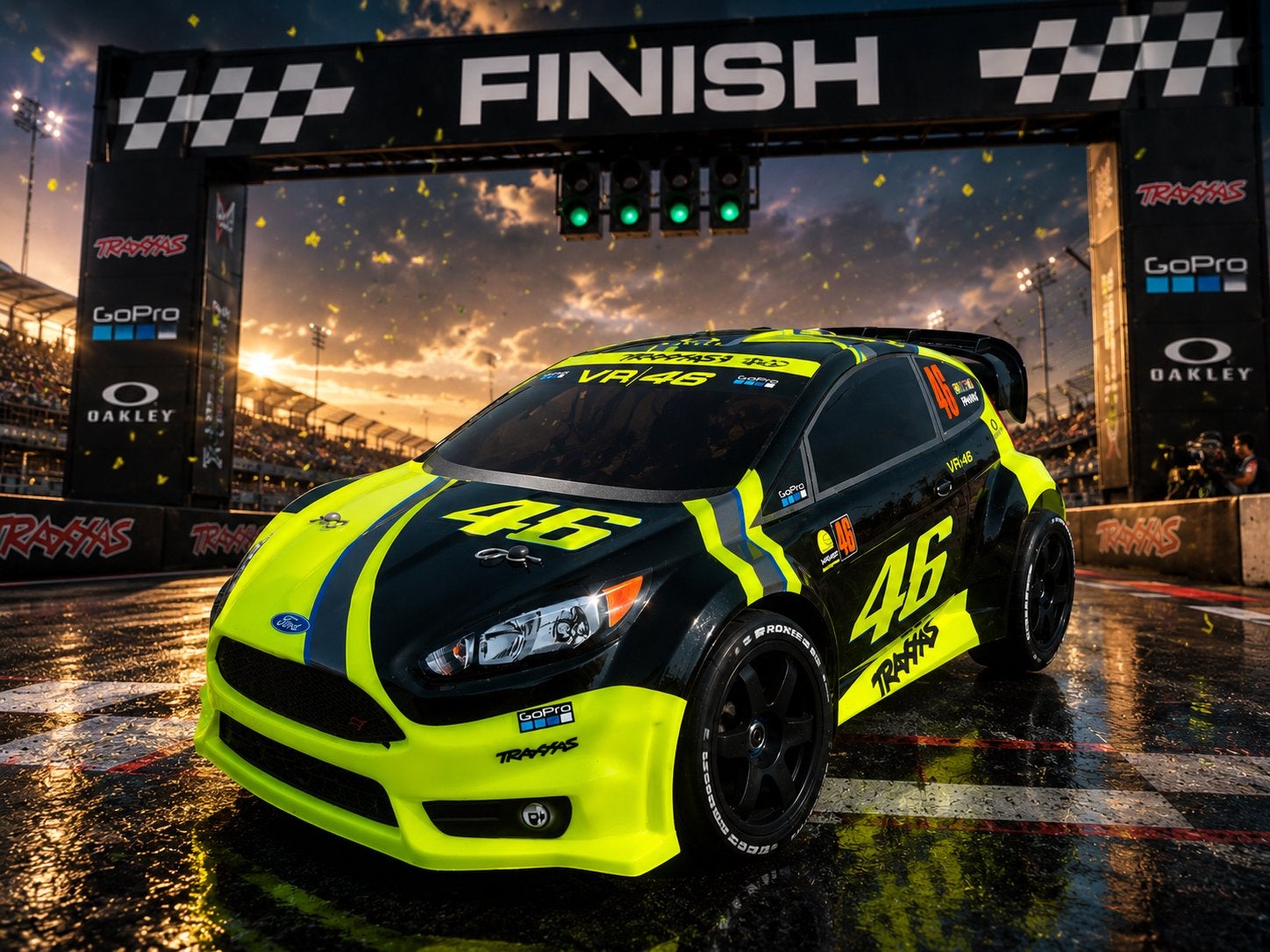 Traxxas Rally Fiesta ST Valentino Rossi VXL!!, Hobby en Vrije tijd, Elektro, Nieuw, Ophalen of Verzenden, Schaal 1:10