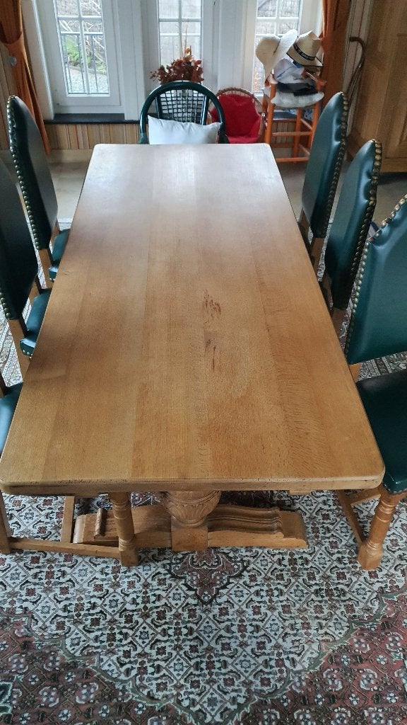 Massief eiken kloostertafel, Huis en Inrichting, Tafels | Eettafels, Ophalen, Klassiek, Eikenhout, 50 tot 100 cm