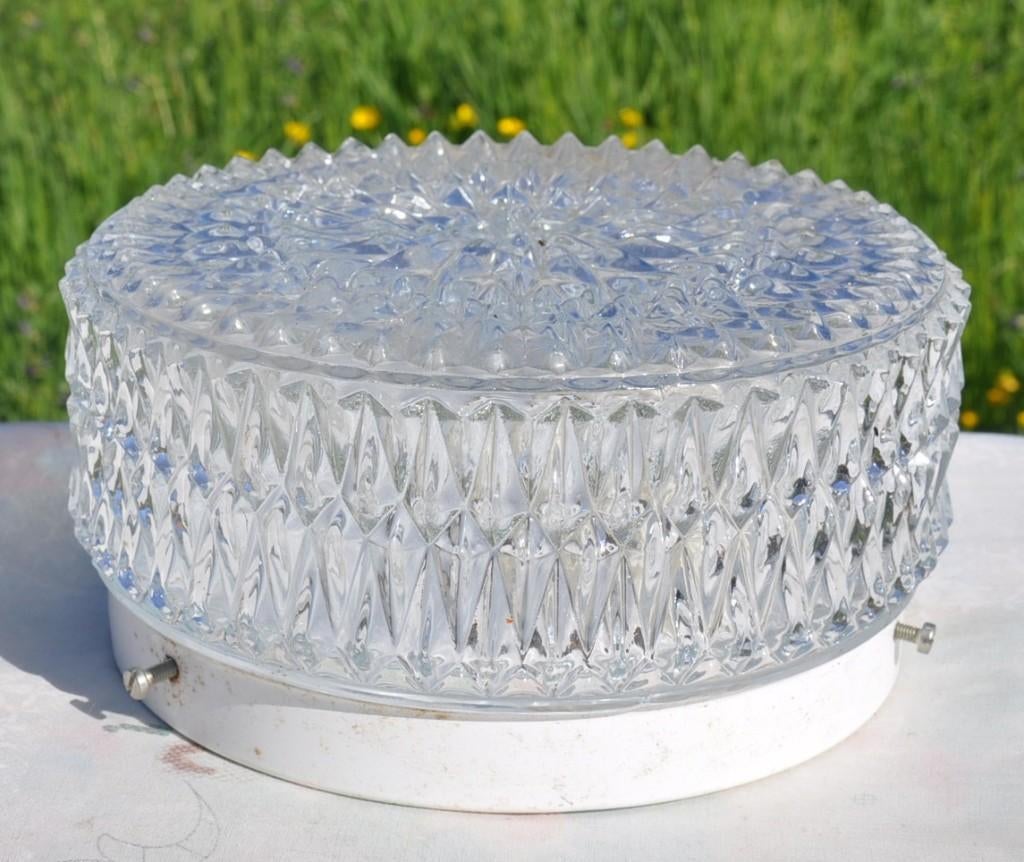 plafonnier verre et metal, Enlèvement ou Envoi, Comme neuf, Verre