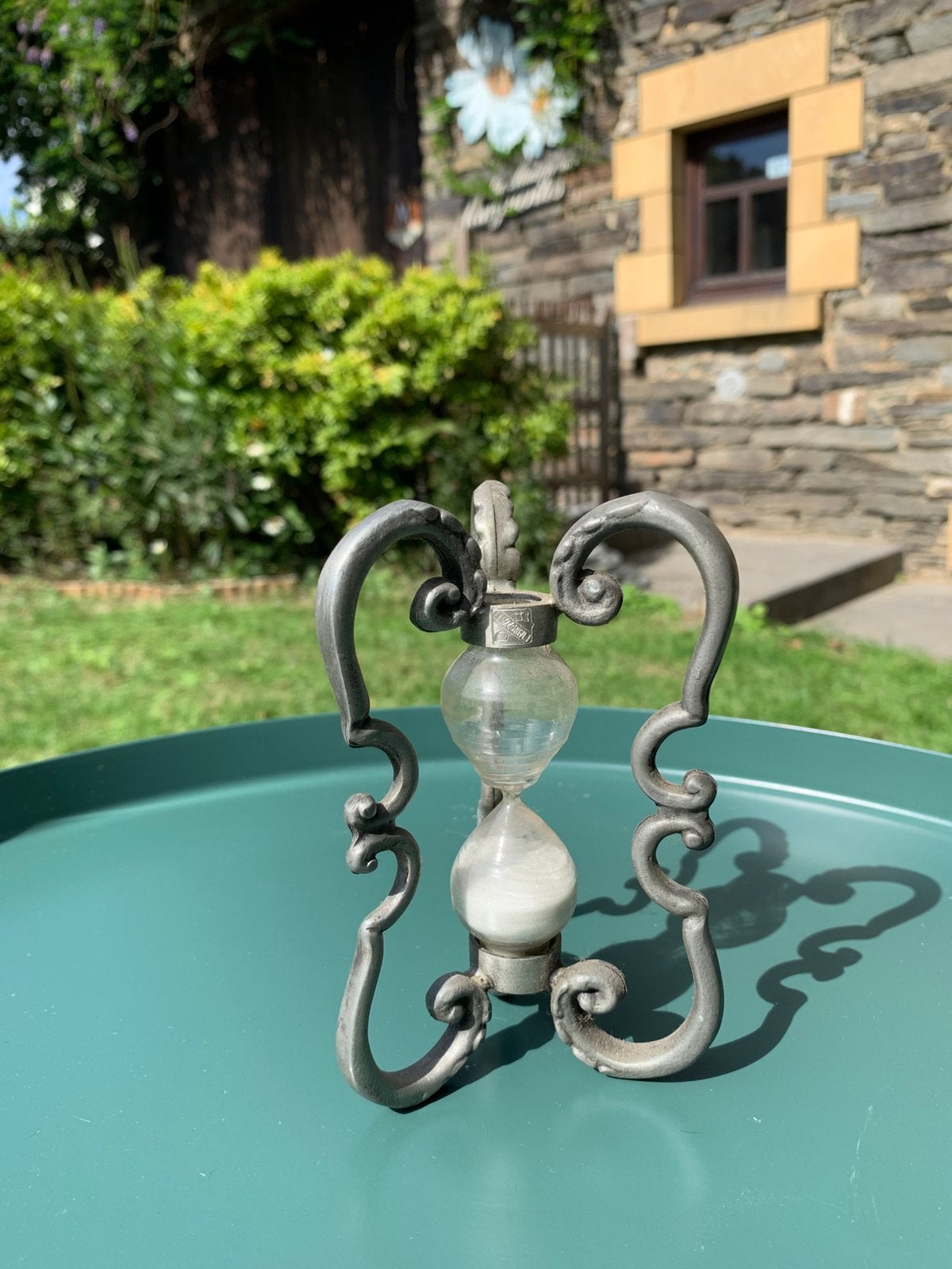 Vintage Tinnen Zandloper 92% Étain Art Nouveau Dark Academia, Ophalen of Verzenden