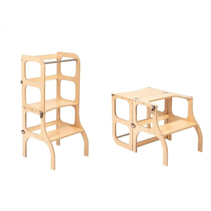 Houten leertoren Step'n'sit - Naturel met zilver - Ette Tete, Ophalen, Zo goed als nieuw