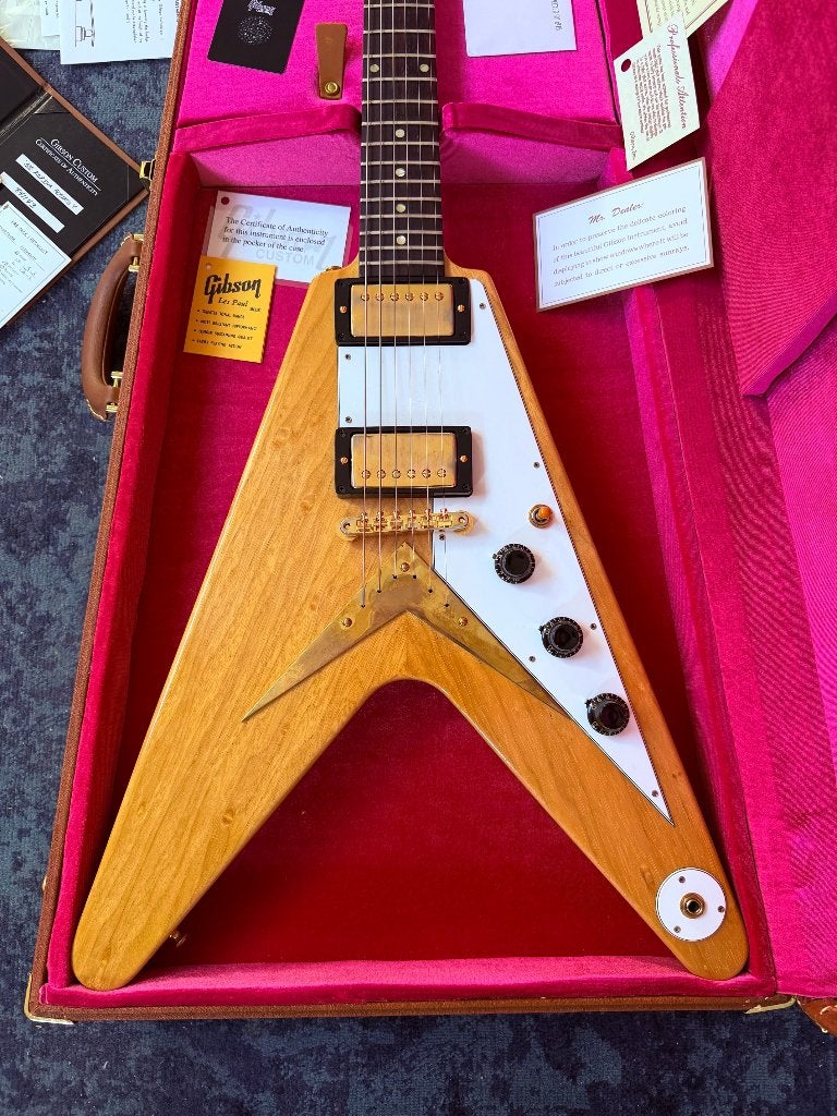 Gibson Flying V 58 Korina Reissue 2024 (Echanges), Enlèvement ou Envoi, Comme neuf, Solid body, Gibson