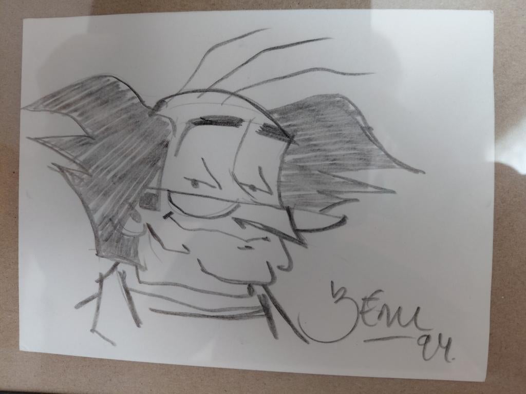 Originele tekening/dedicace Bédu - de psy, Boeken, Stripverhalen, Ophalen of Verzenden