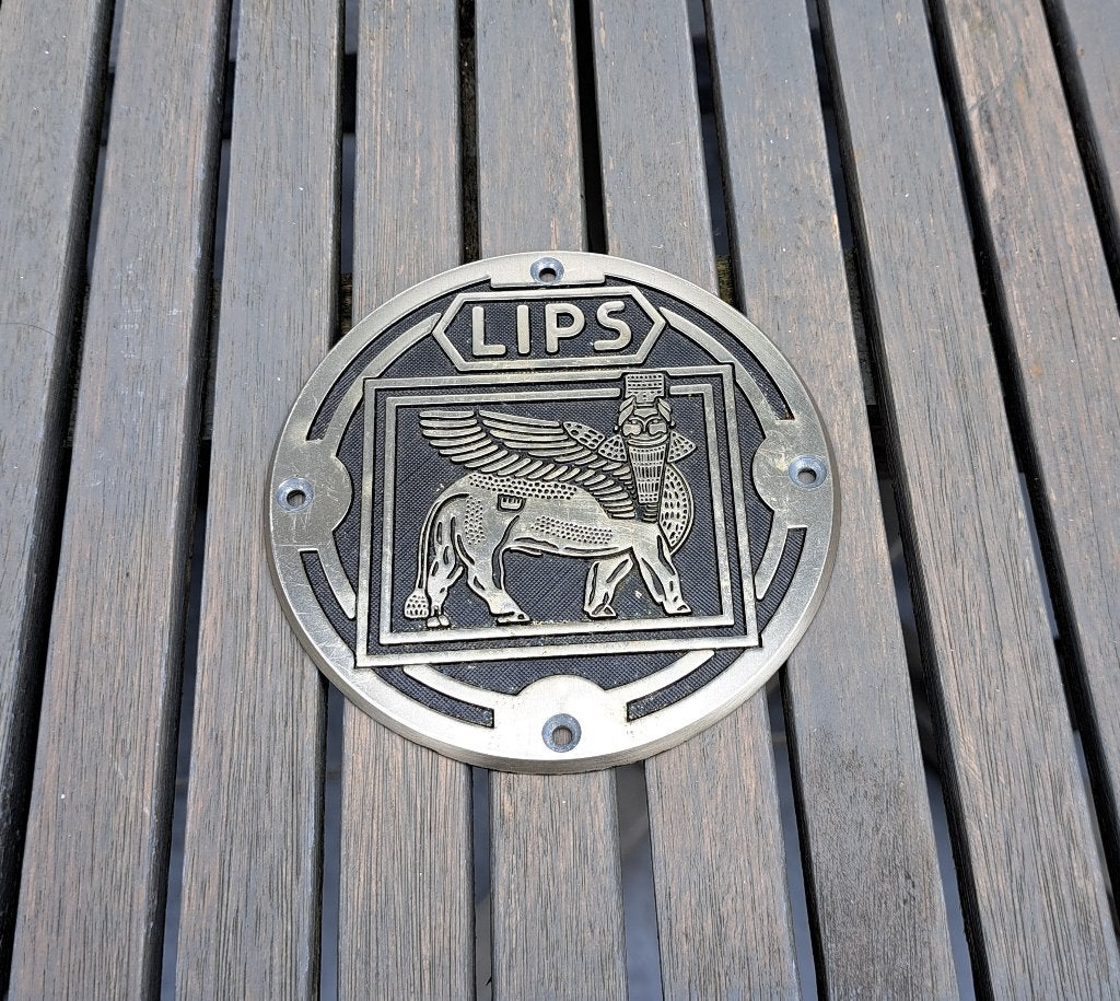 LIps logo embleem jaren 40 / 50, Verzamelen, Ophalen of Verzenden, Gebruikt, Reclamebord